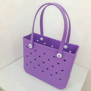 B- word plastic two-button EVA beach bag snap button hole bag male and female button silicone handbag snap button spot
