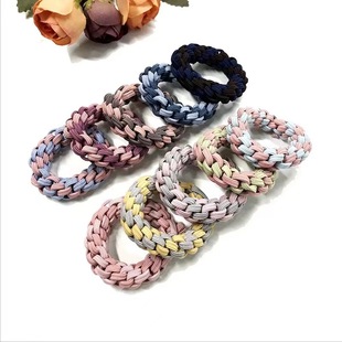High-value thick braided hair ring simple twist head rope girls horsetail hair rope high elastic durable hair accessories