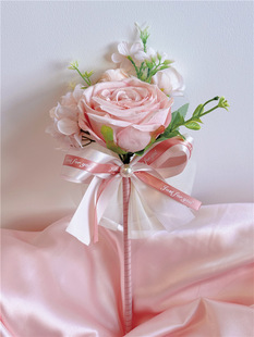 Teacher's Day Gift Simple Flower Rose Bow Signature Ballpoint Pen Opening Season Flower Pen Wedding Supplies