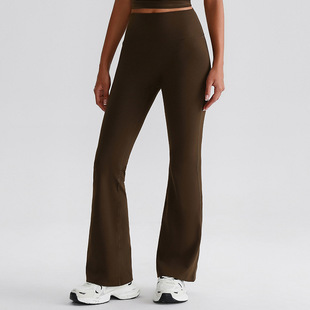 European and American Naked Yoga Pants Women's High Waist Hip-lifting Pants for Outer Wear Slimming Stretch Fitness Quick-drying Sports Wide-leg Pants