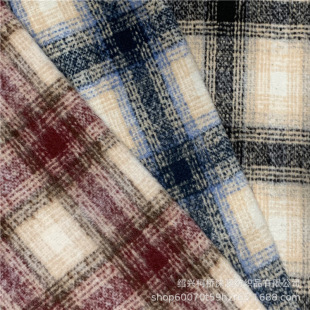 Factory Direct Supply Woolen Plaid Fabric Autumn and Winter Outwear Outwear Woolen Material