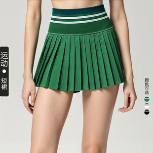 Fake Two-Piece Sports Short Skirt Women's Tennis Skirt Badminton Quick-Drying Pleated Yoga Skirt Anti-Exposure Running Fitness