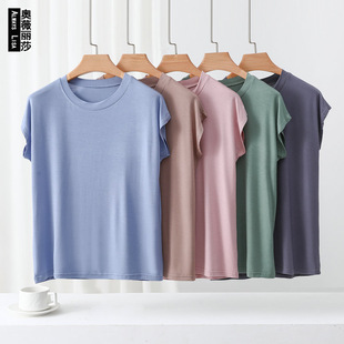2025 Modal Crewneck Vest Sleeveless T-shirt Women's Summer Thin plus size Loose Base Shirt Inner Wearing Top