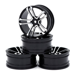 1:10 Drift Car Simulation Five Spoke Wheel Hub Black Set of 4