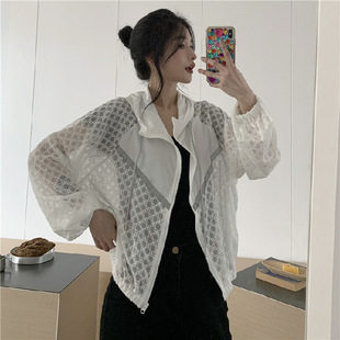 Белый шифоновый кардиган в западном стиле Chanel, Прошитый Солнцезащитная одежда для женщин, новое летнее тонкое маленькое дышащее пальто