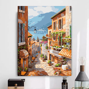 Diy digital oil painting home living room decorative painting AliExpress Amazon cross-border frameless one generation