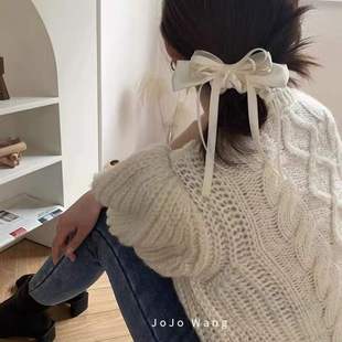 Japanese Style Outgoing Hair Band Tie Hair French Style Fairy Mori Style Bow Ribbon Hair Accessories Headwear Hairpin Hair Rope Hair Ring