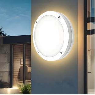 Led Cross-Border Waterproof, Moisture-Proof and Dust-Proof Outdoor Round Die-Cast Aluminum Outdoor Balcony Aisle Simple Three-Proof Ceiling Lamp