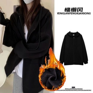 Cross-border Foreign Trade Age-reducing Sweater Jacket Design Sense Niche Spring and Autumn New Hooded American Zipper Cardigan Top for Women
