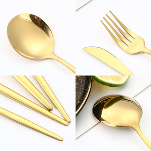 Cross-border Amazon 24-piece set Portugal hotel Western tableware Western steak knife, fork and spoon window gift box suit