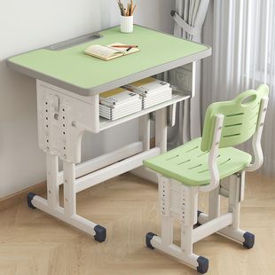 Children's Desk Learning Table Liftable Household Simple Writing Table and Chair for Primary and Middle School Students suit Children's Homework Desk