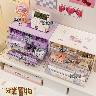 Six nine grid storage box dormitory girls' desktop dustproof drawer stationery jewelry organizing storage rack ins style