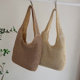 Трансграничные горячие продажи европейские и американские соломенные сумки на одно плечо