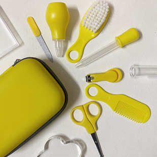 Maternal and infant products wholesale Children Baby nail clippers medicine feeder 8 eight piece set comb brush Eva bag care set