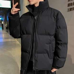 Winter Cotton Coat Men's Fashionable Brand Handsome Collar Jacket Korean Style Fashionable Hong Kong Style Down Cotton Coat Thickened Short Bread Suit