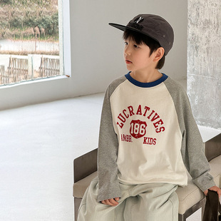 [postage 1 hour before the sale at 10: 00 on February 19] children's cotton jacket handsome raglan letter long sleeve t