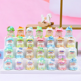 Cute little naughty to hug adorable grain blind box ornaments flocking tide play desktop decorations to send friends factory outlets