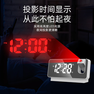 Трансграничная Amazon Новые светящиеся зеркальные проекционные часы LED Mute креативный многофункциональный электронный проекционный будильник