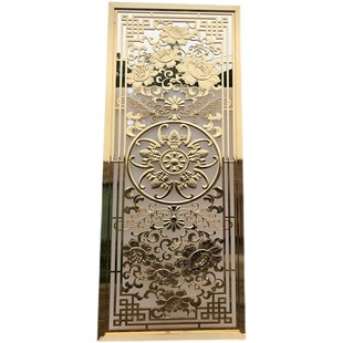 Hotel lobby mural aluminum plate embossed porch antique copper metal carved European stainless steel grille screen partition