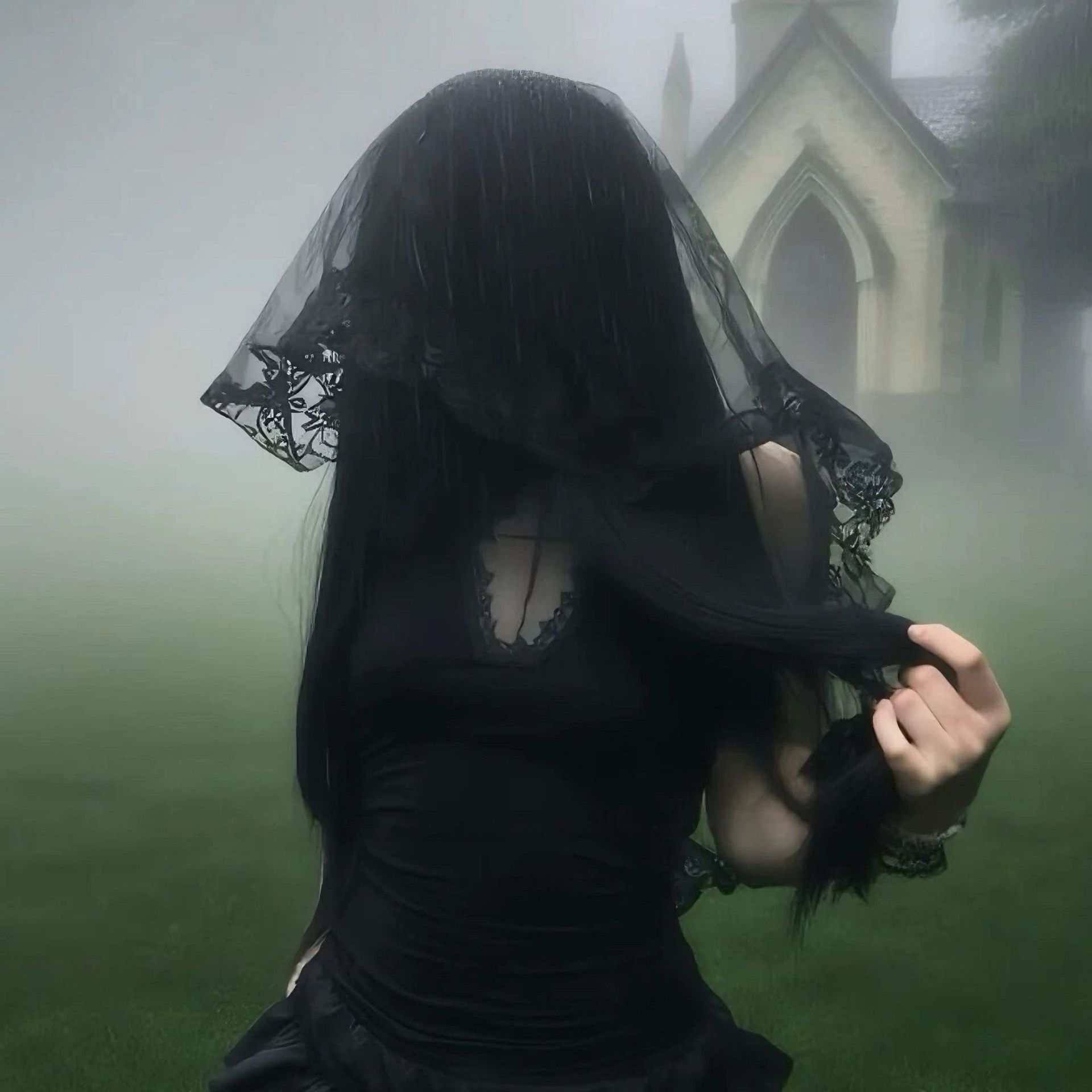 Ghost Bride Black Veil Dark Wedding Dress Props Character Headwear Gothic Decoration Halloween Cos Hair Accessories New Products