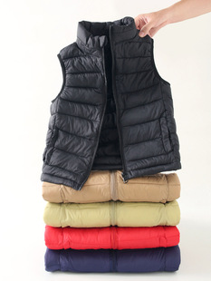 Autumn and Winter Children's Light Down Cotton Vest Baby Boys and Girls Middle and Old Children's Collar Waistcoat Outer Wearing Vest