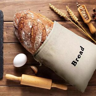 Factory wholesale linen bread storage bag canvas bag French long stick linen bag logo