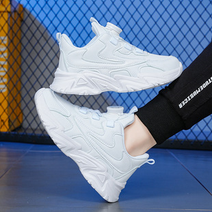 Children's Sneakers Children's Shoes Boys and Girls Students White Shoes Leather Mesh Four Seasons Shoes Boys Shoes Running Shoes