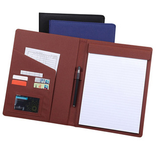 Export wholesale Saffiano imitation leather A4 folder simple and practical with note book Office folder file package