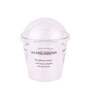 Disposable transparent cup plastic mousse pudding cup tiramisu Wood Bran ice cream coffee word with lid nice