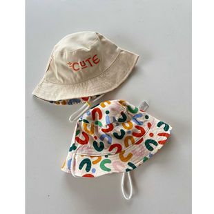 Baby hat spring and autumn boys and girls Korean style sun protection fisherman hat children cute fashion outing basin hat