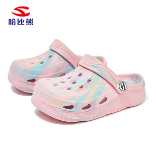 Hobbie Bear Boys Cave Shoes Sandals Summer Girls Baotou Tie Dye Mixed Color Beach Shoes Sandals Factory Outlet