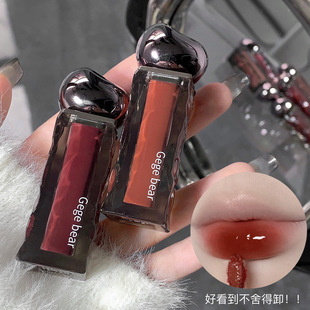 Gogo Bear Glacier lava Lip Glaze Water Light moisturizing waterproof non-stick cup plain face white lipstick female lip gloss student