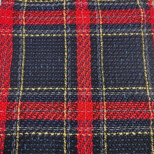 2024 autumn and winter new black and red plaid small fragrant wind fabric woolen tweed clothing coat fabric wholesale