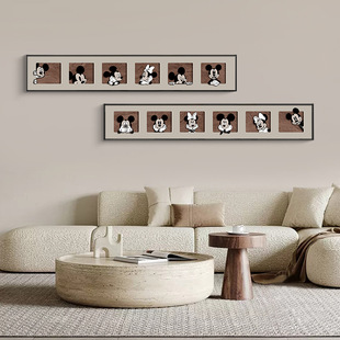 Cartoon Bedroom Bedside Living Room Sofa Background Wall Silent Wind Mickey Mouse Narrow Long Strip Decorative Painting Hanging Painting