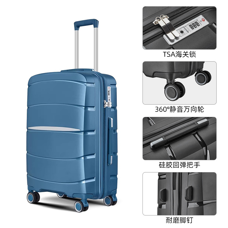 Factory Direct Foreign Trade PP Luggage Multifunctional Unisex Large Capacity 20-inch Business Boarding Case Travel Trolley Case
