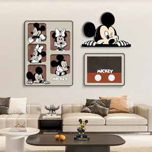 Cartoon Mickey Cute Children's Room Decorative Painting Combination Bedroom Bedside Hanging Painting Living Room Dining Room Mural Mickey Mouse