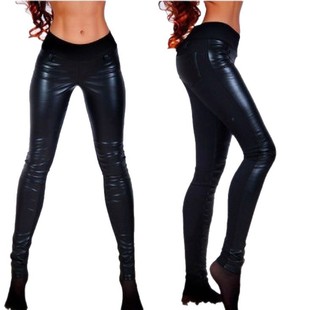 2022 AliExpress wish new mid-waist women's skinny stretch pants slim leggings plus size women's leather pants trousers