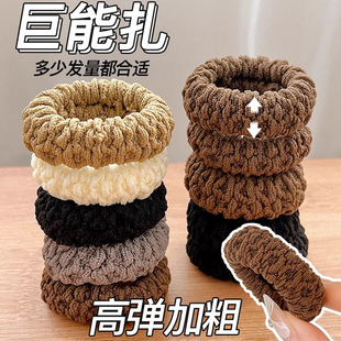 Free Shipping ~ High Payertail Hair Rope Thickened Thickened High Elastic Head Rope New High-end Tie Head Rubber Tendon Women's Hair Ring Headwear