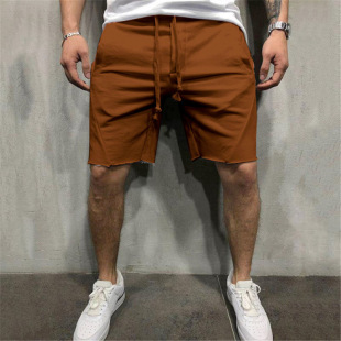 Explosions Shorts European and American Fitness Pants Men's Solid Color Running Shorts Leisure Sports Training wish Amazon