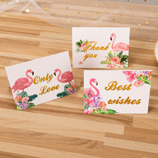 Cross-border Simple Flower Bronzing Creative Greeting Card Creative Valentine's Day Flower Shop Birthday Thank You Card