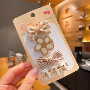Girls' baby all-inclusive cloth hair clip baby does not hurt hair cute super cute hair clip children infant clip wholesale