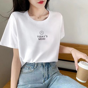 Simple Small Logo Short Sleeve Women's 2022 New T-Shirt Summer Inner Base Shirt All-match Round Neck Top T-shirt