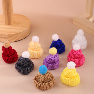 Cross-border colorful polyester wool knitted mini hat handmade diy clothing toys dress up accessories accessories