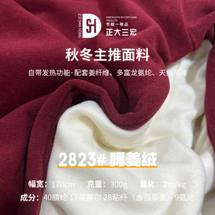 40 Count Warm ginger Velvet 300g Acrylic Tencel Lyocell Velvet Trendy Brand Velvet Sweatshirt Fabric Matching Tag