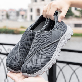 Plus size casual sports Velcro old men's shoes wide feet swollen men's and women's spring and summer new middle-aged and elderly soft bottom walking shoes