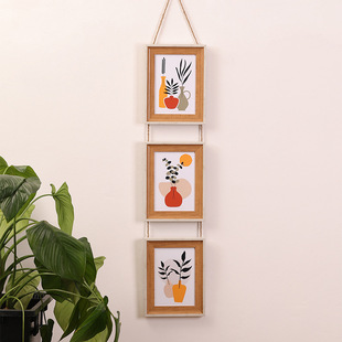 Creative 6-inch Combination Photo Frame Wall-Hanging 7-inch A4-inch Hemp Rope-Hanging Photo Frame Two-Triple Combination Photo Wall