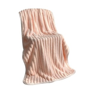 Household Coral Fleece Towel Thickened Candy Extra Large Strip Fleece Bath Towel Soft Absorbent Hair-free Dry Hair Hat Three-piece Set