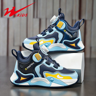 Double Star Boys Shoes 2024 New Spring and Autumn Leather Waterproof Big Children's Basketball Shoes Children's sneaker Autumn and Winter Tide