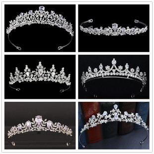 Bridal Crown Wedding Dress Headwear Birthday Adult Ceremony Accessories All-match Luxury Headband Zircon Crown Hair Accessories Atmospheric