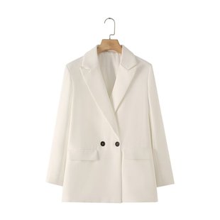 Cross-border women's clothing 2024 spring and autumn new European and American style fashion casual light gray suit jacket women's A8PS27372
